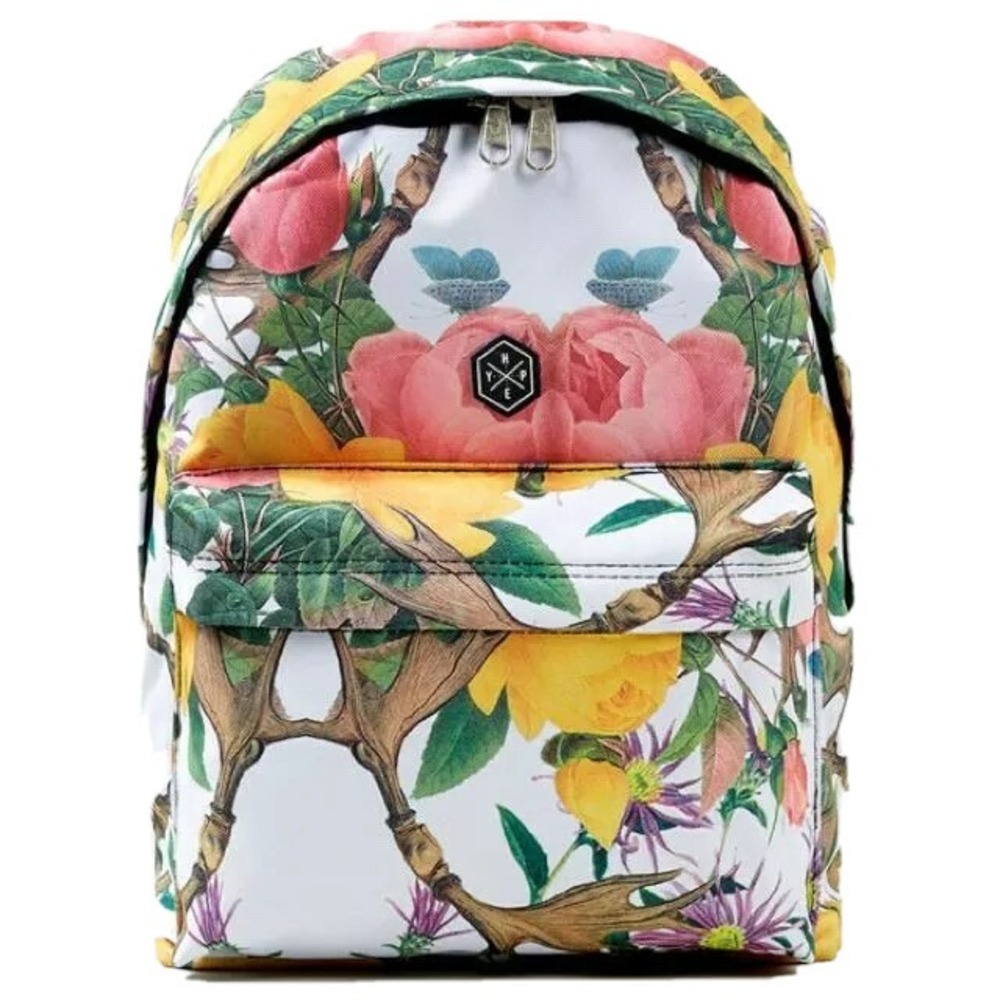 HYPE Floral Flowers Backpack‎ New Garden Canvas Multicolor